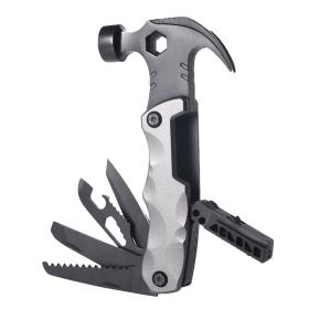Multifunctional Survival Tools Foldable Outdoor Tool Hammer (Color: Grey, Type: Nail Hammer)