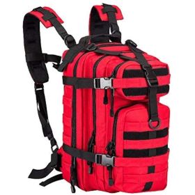 Small Military Tactical Backpack 30L Assault Backpack Tactical Bag for Outdoor,Hiking, Camping Travel (Color: Red)